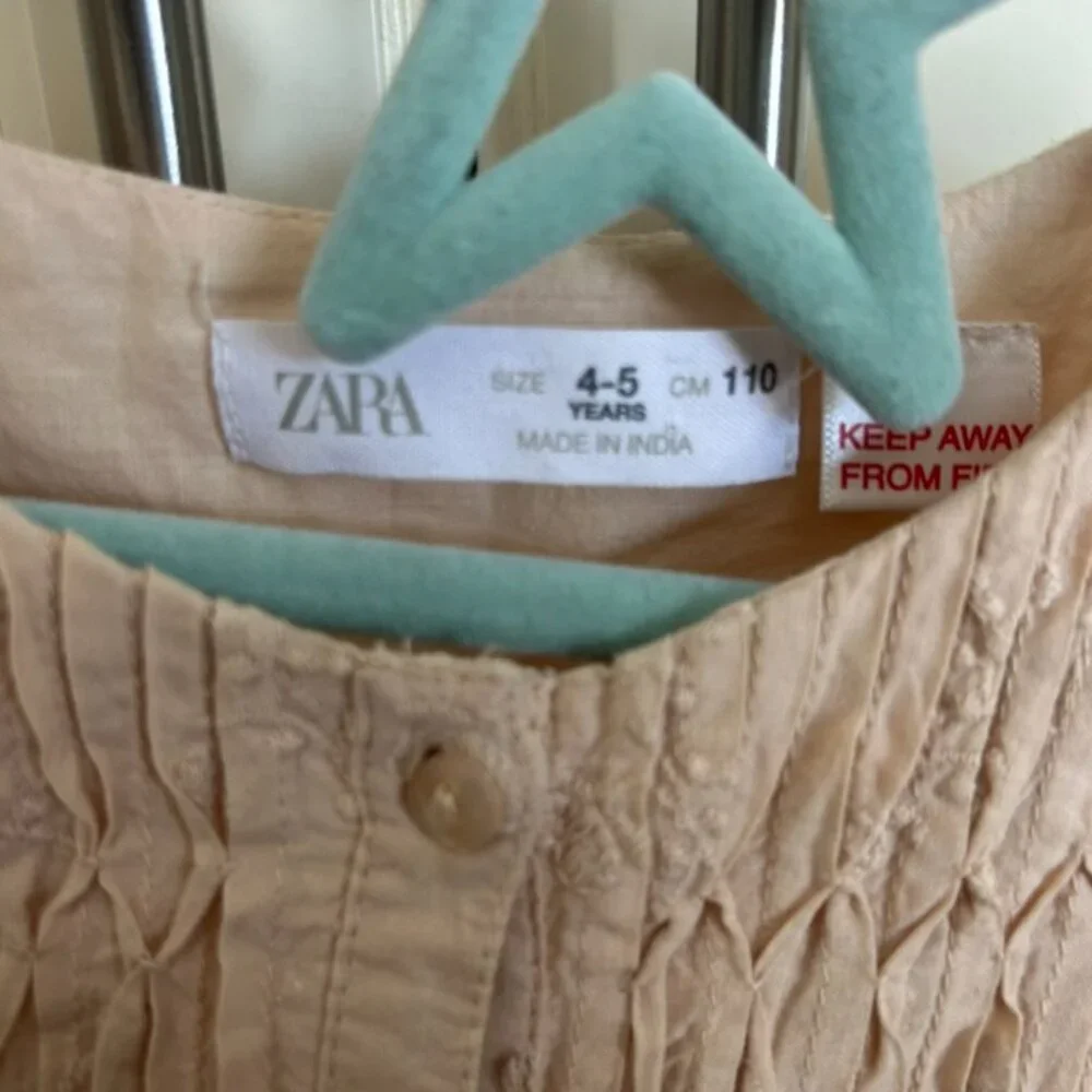 🌾🤎 ZARA Textured Button-Up Dress – Size 4–5 🤎🌾 - Picture 4 of 6